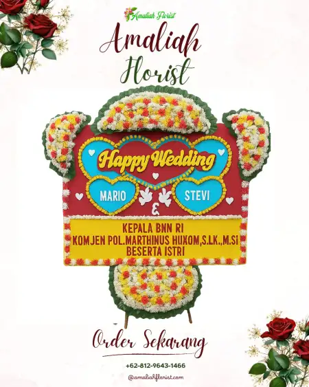 Papan Bunga Pernikahan Weda